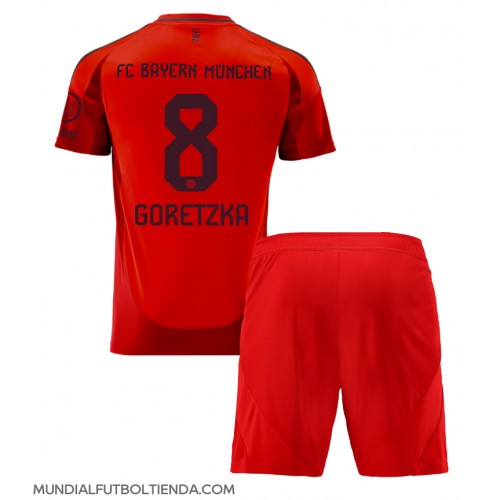 Camiseta Bayern Munich Leon Goretzka #8 Primera Equipación Replica 2024-25 para niños mangas cortas (+ Pantalones cortos)